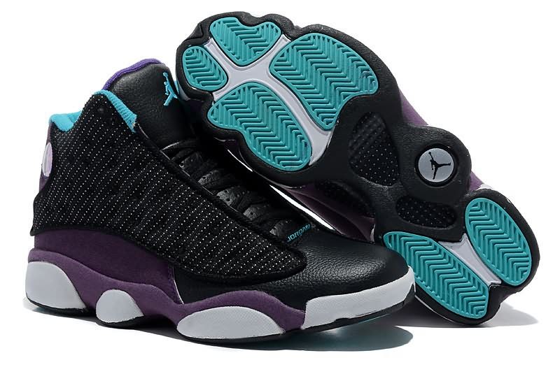 Discount Air Jordan 13 (XIII) Inside with fluff Black Purple 2014 New Arrive